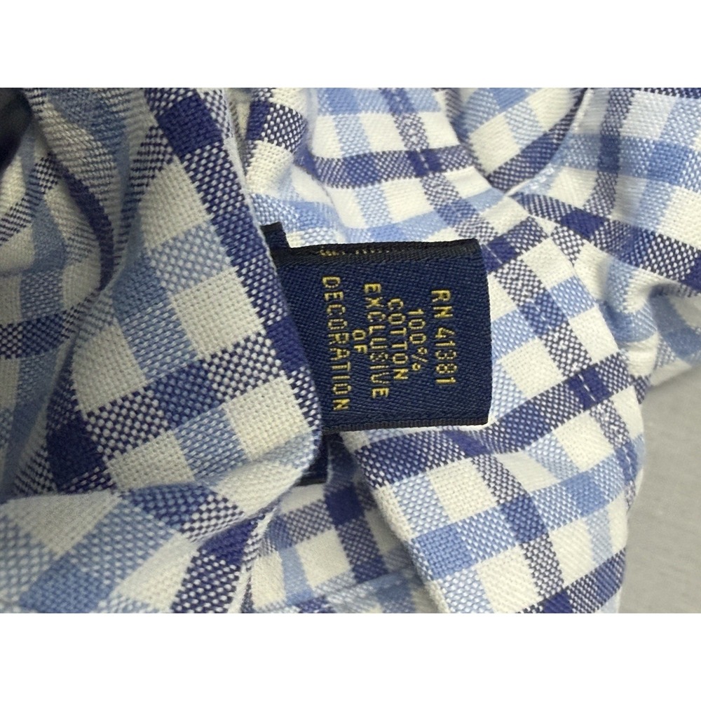 Ralph Lauren Gingham Long Sleeve Shirt Light Blue Plaid Mens Large - Picture 3 of 12